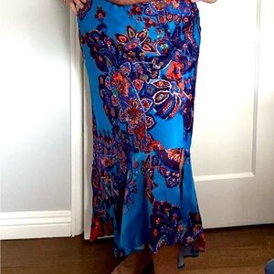 Anthropologie Blue Paisley Skirt